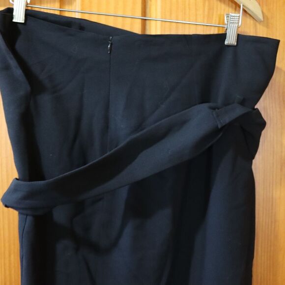 Dries Van Noten Vintage Black Belted Long Maxi Skirt Wool 42 - Picture 4 of 13